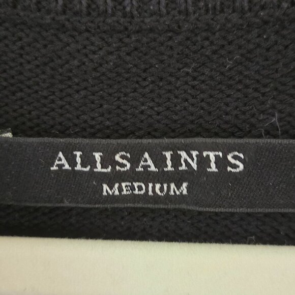 All Saints Lanta Jumper Sweater Black Ladder Stitching Detail Size M - Picture 6 of 7
